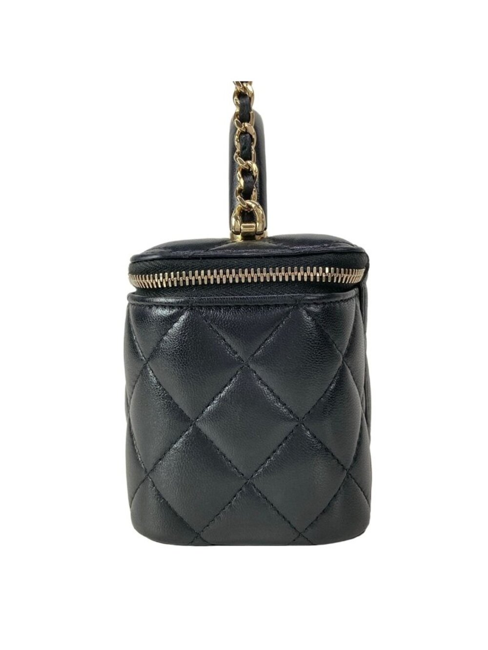 ★SOLD★ Chanel Vanity Bag Casematelasse Black Gold Lambskin - Picture 4 of 15